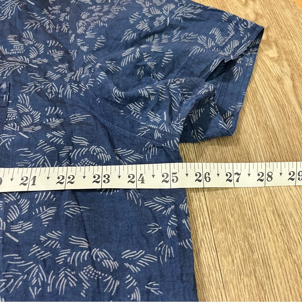 Billy Reid Blue Printed Standstd Button Down Short Sleeve Shirt XL - Picture 5 of 6